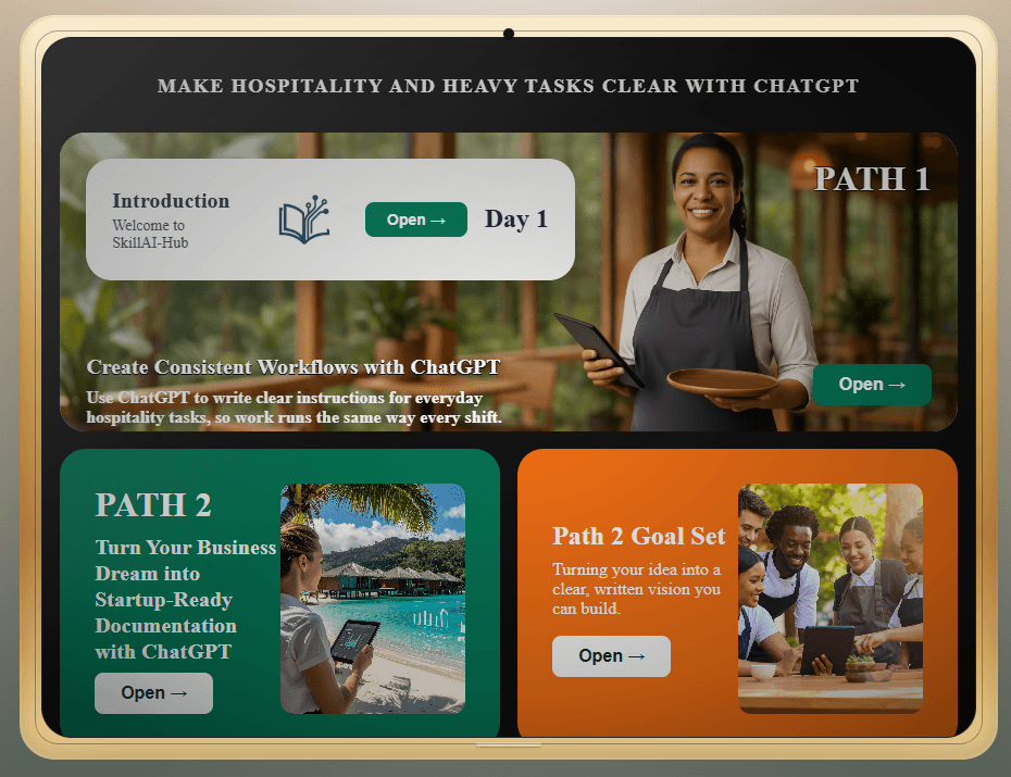 SkillAI-Hub Day 1 learning interface